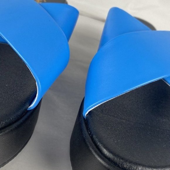 Women's Sportsgirl Size 40 Sienna Blue Modern Casual Crossover Platform Sandal - Picture 10 of 12